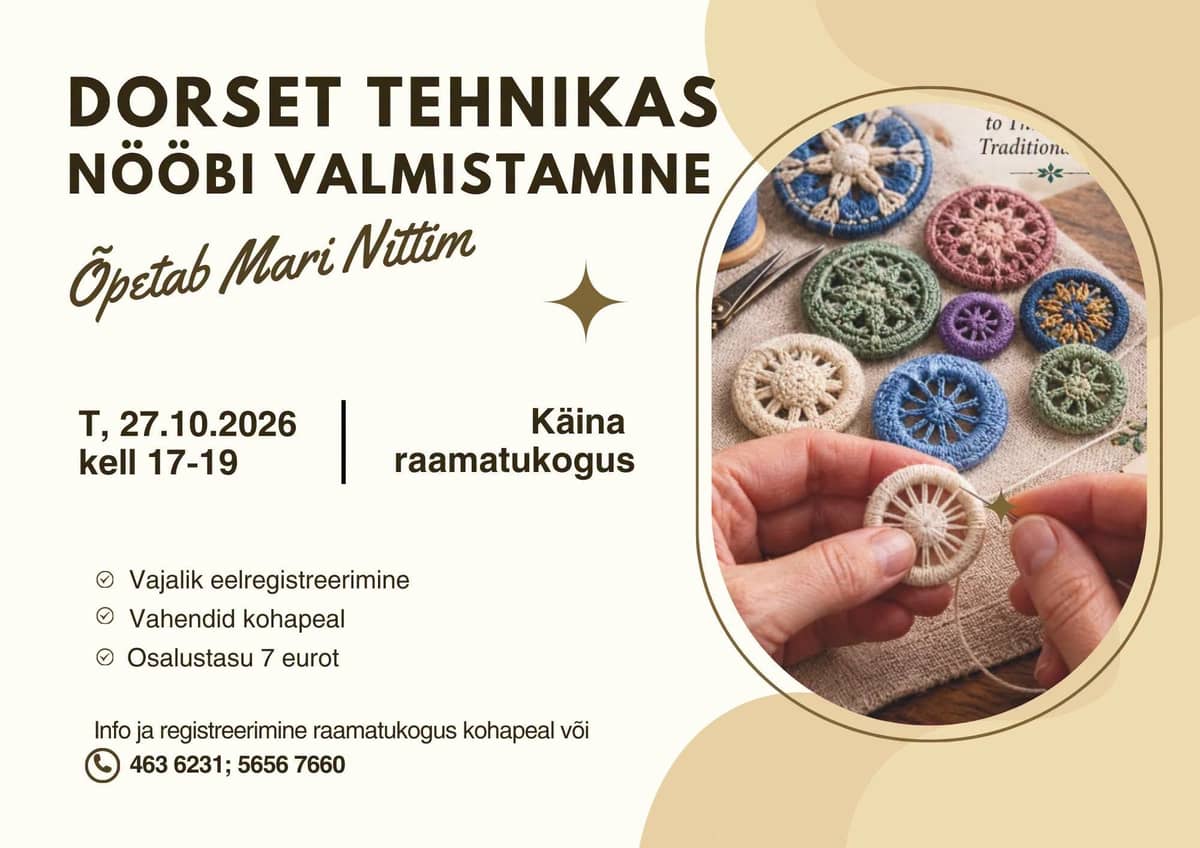 Dorset tehnikas nööbi valmistamine