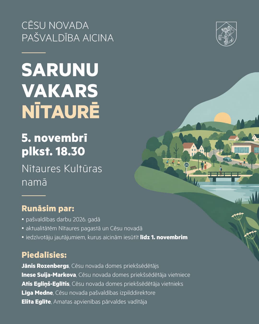 Kohaliku omavalitsuse juhtkonna vestlusõhtu elanikega Nītaures