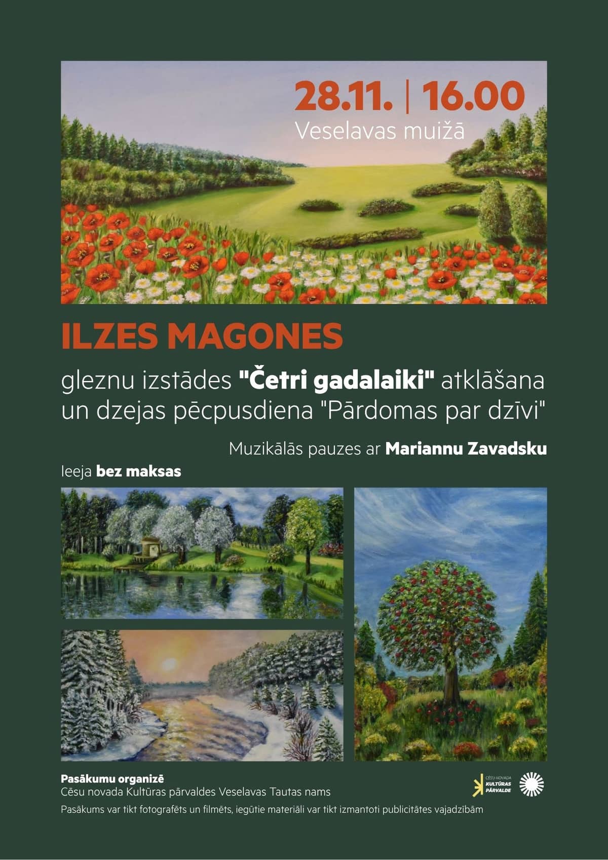 Ilze Magone maalide näituse „Neli aastaaega” avamine