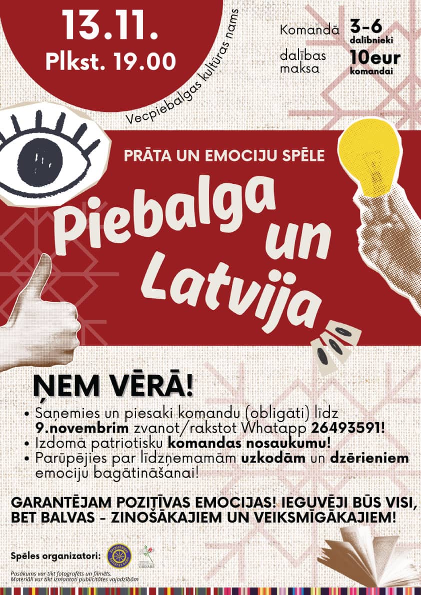 Mõistuse ja emotsioonide mäng „Piebalga ja Läti”