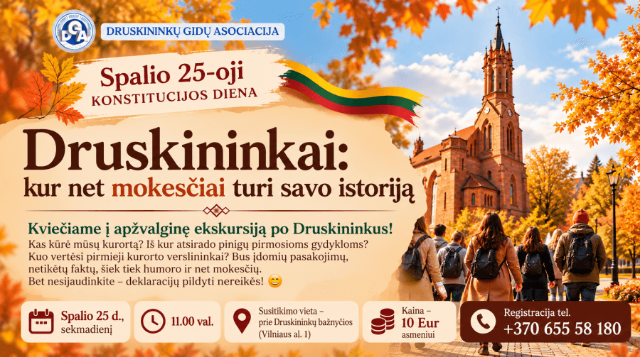 Pühapäevane ekskursioon „Druskininkai: kus isegi maksudel on oma lugu“