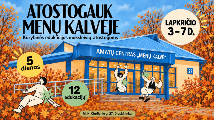 Puhka „Menų kalvėje“ – loovhariduslikud programmid kooliõpilaste vaheajaks