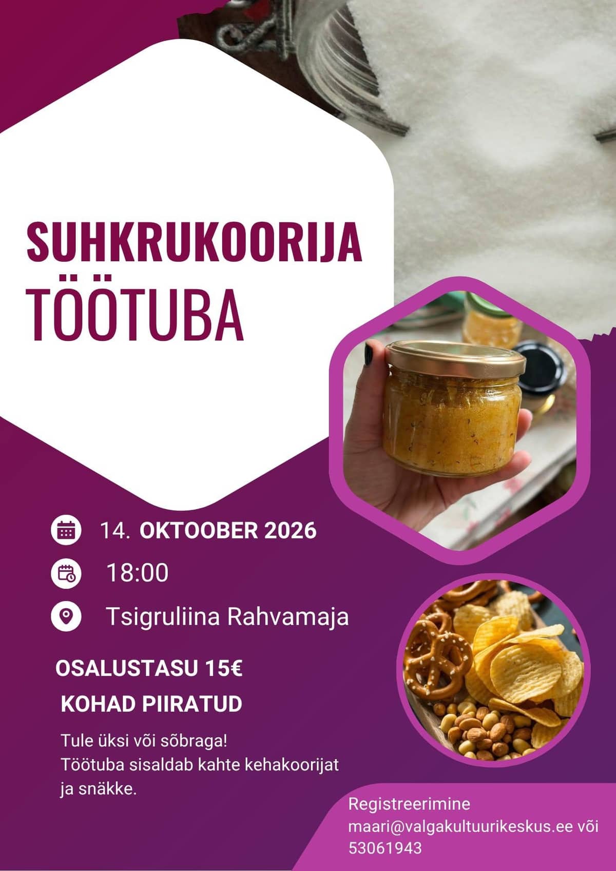 Suhkru kehakoorja töötuba