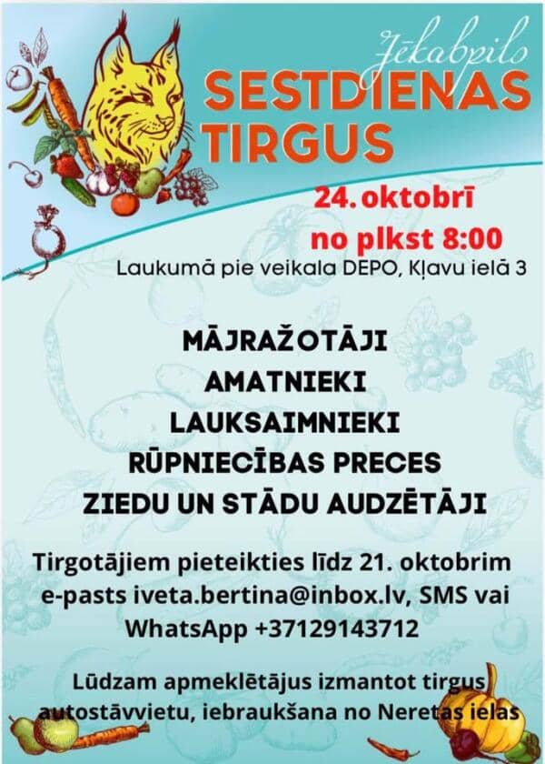 SESTDIENAS TIRGUS JĒKABPILĪ