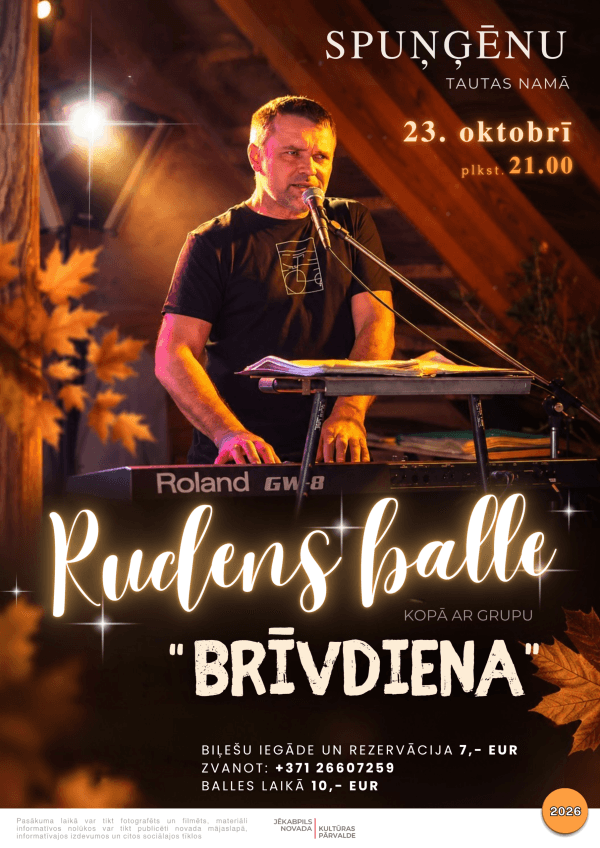 Sügisene korvipidu bändiga “Brīvdiena” Spuņģēnos