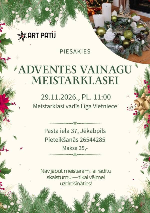 Advendikrantside meistriklass Jēkabpilsis