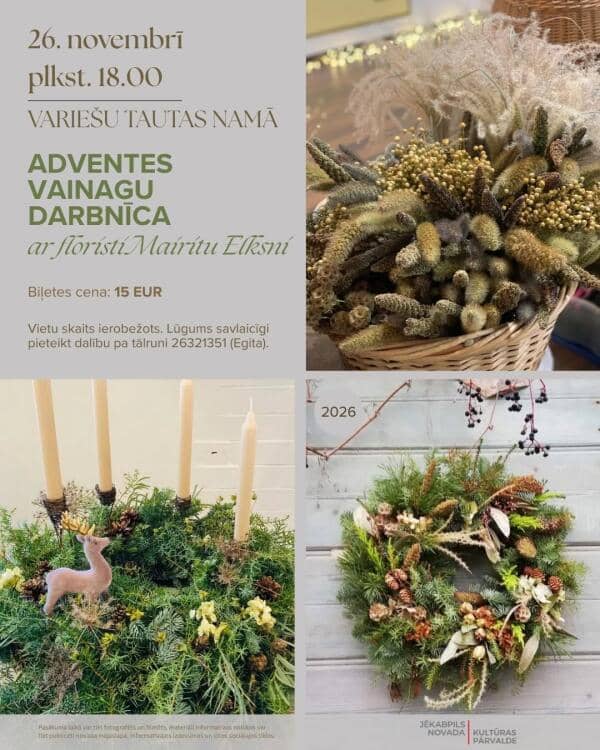 Advendikranse meisterdamine Varieši rahvamajas