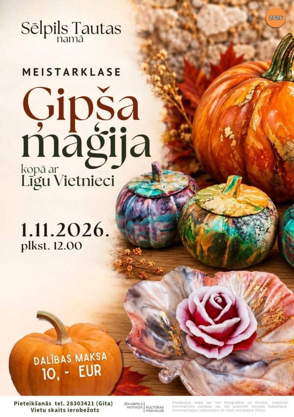 Loominguline meistriklass „Kipsi maagia” Sēlpilsis