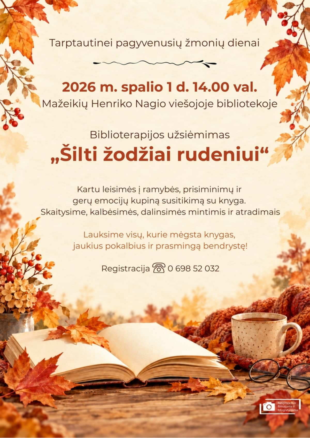 Biblioteraapia töötuba „Soojad sõnad sügisele”