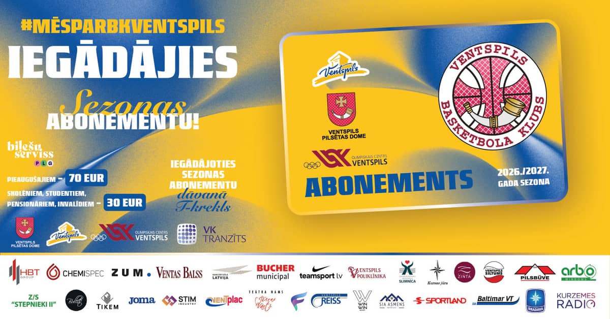 BK Ventspilsi kodumängude ABONEMENT