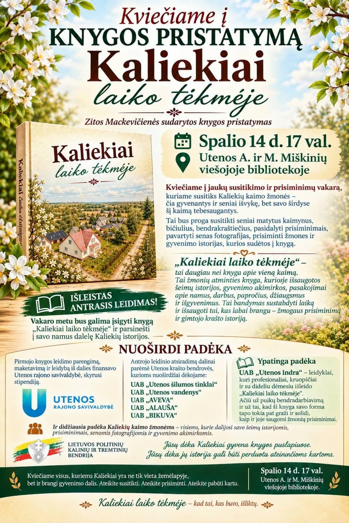 Raamatu „Kaliekiai laika tėkmėje“ esitlus