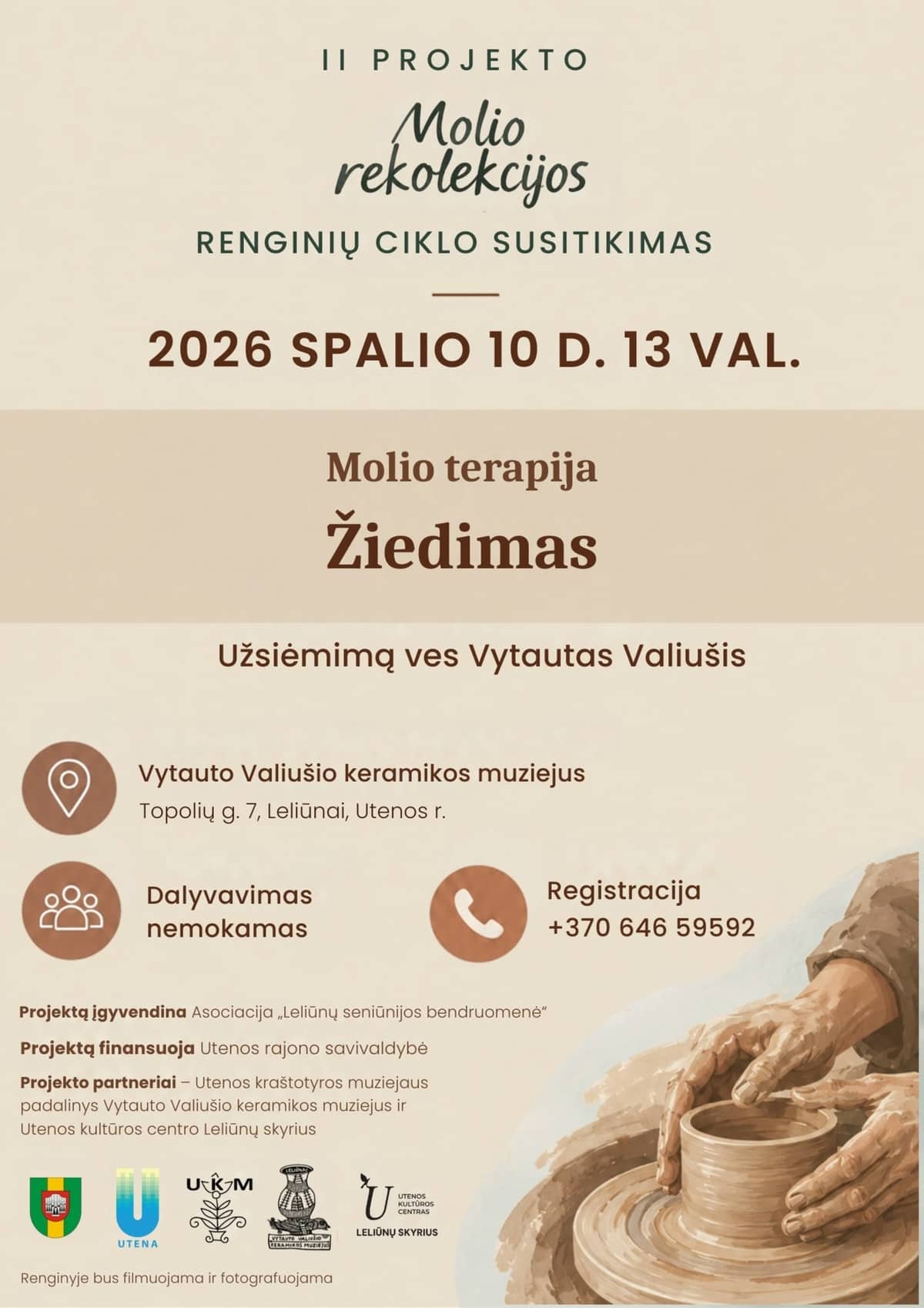 Projekti „Savirekolektsioonid“ ürituste sarja teine kohtumine: Saviteraapia – treimine