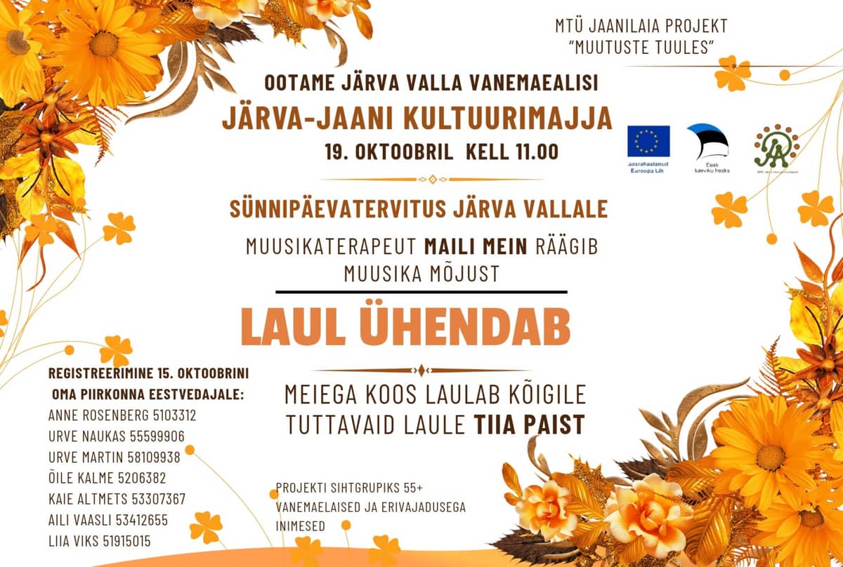 Järva valla vanemaealiste laulupäev “Laul ühendab”