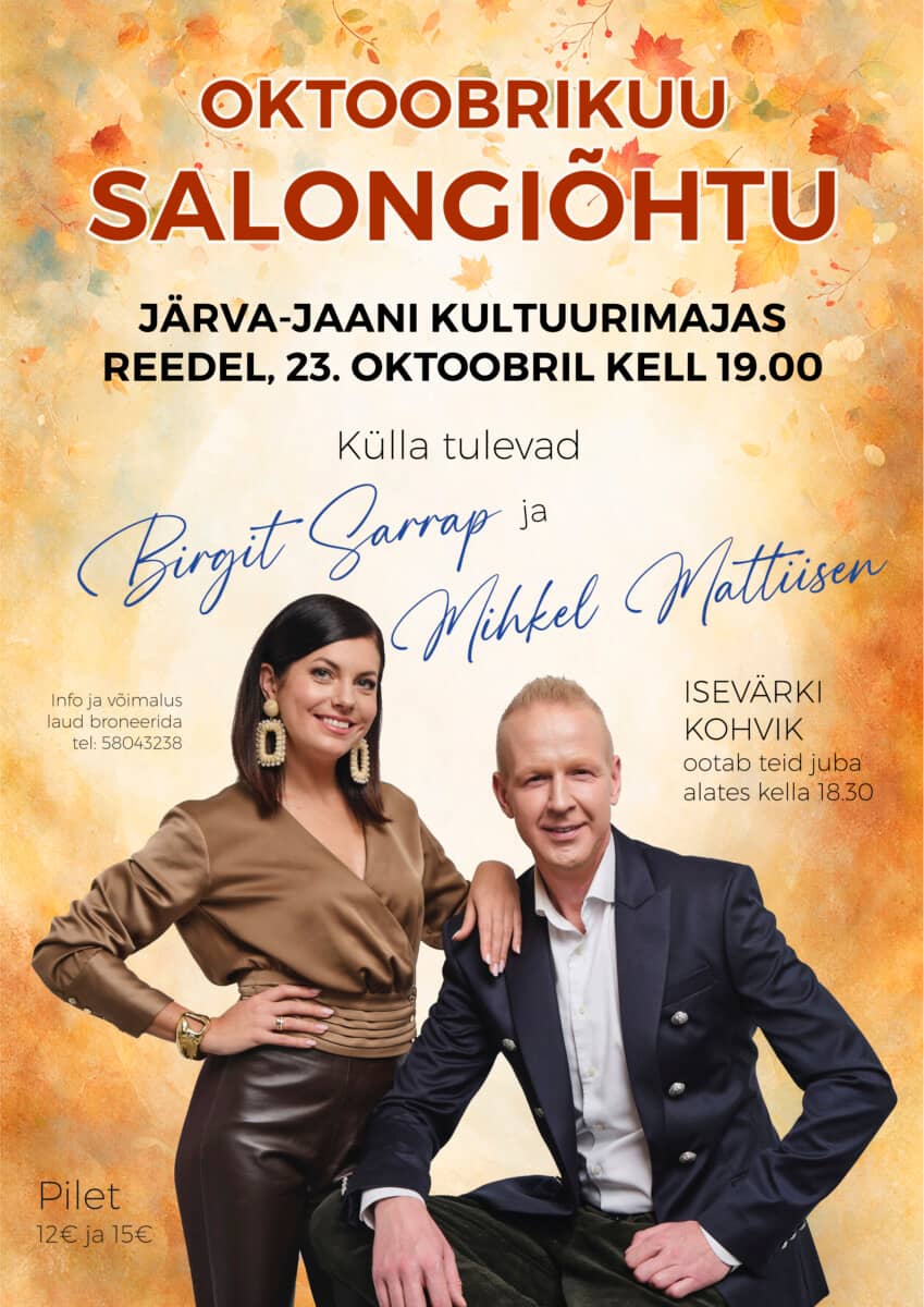 Oktoobrikuu salongiõhtu. Birgit Sarrap ja Mihkel Mattisen