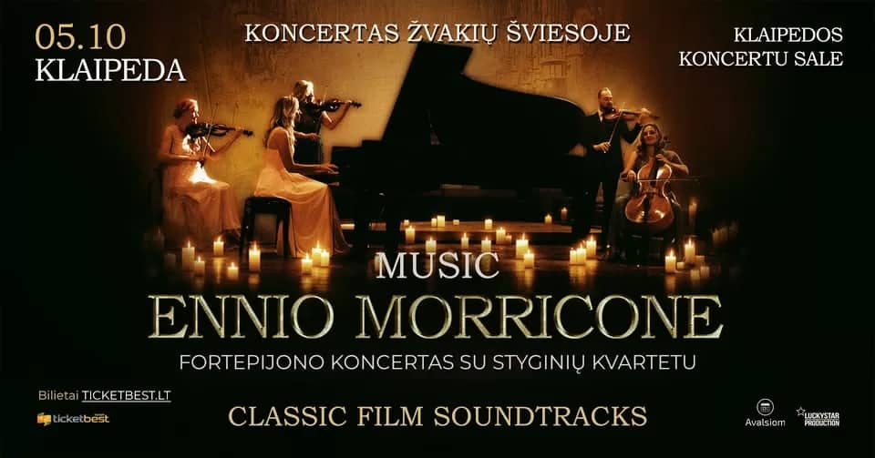 Kontsert küünlavalgel: Ennio Morricone muusika klaverile ja keelpillikvartetile