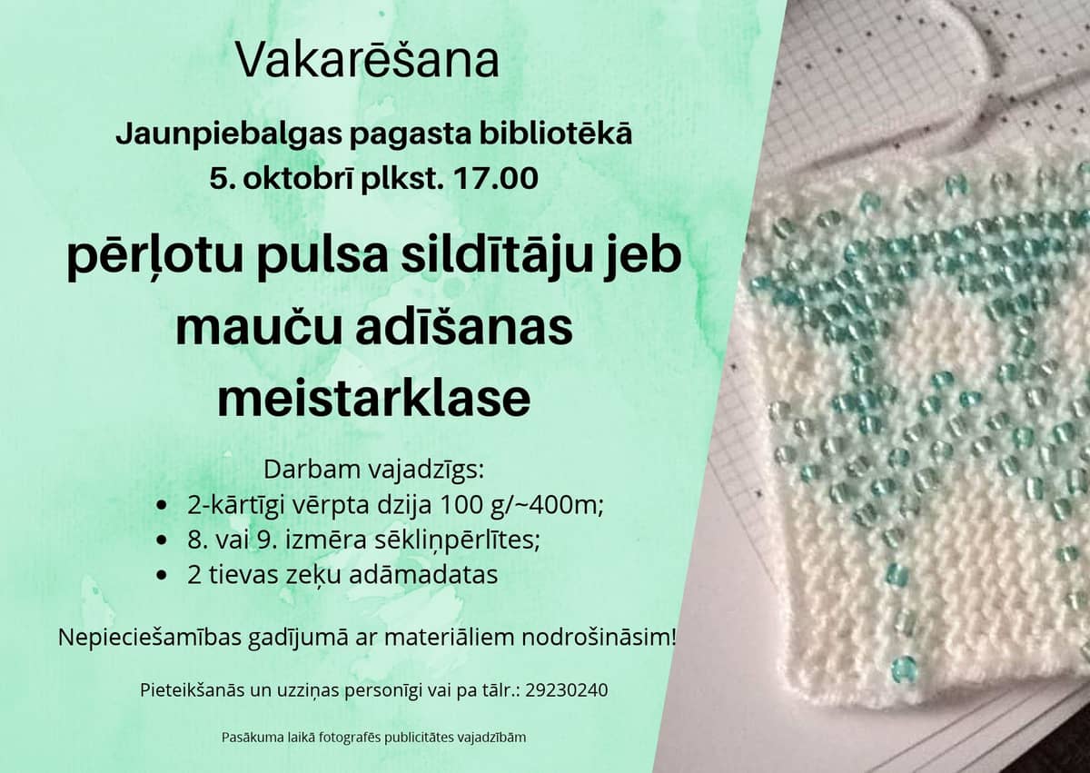 Pärlitega pulssisoojendajate kudumise meistriklass