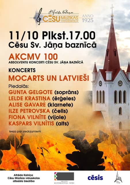 Festivali „AKCMV 100. Absolventide kontserdid Cēsise Püha Johannese kirikus” lõppkontsert