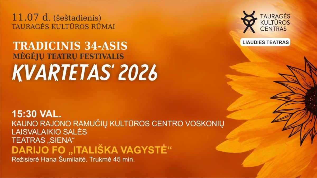 Harrastusteatrite festival "KVARTETAS 2026". Kaunase maakonna teatri "Siena" etendus "ITAALIA VARGUS"