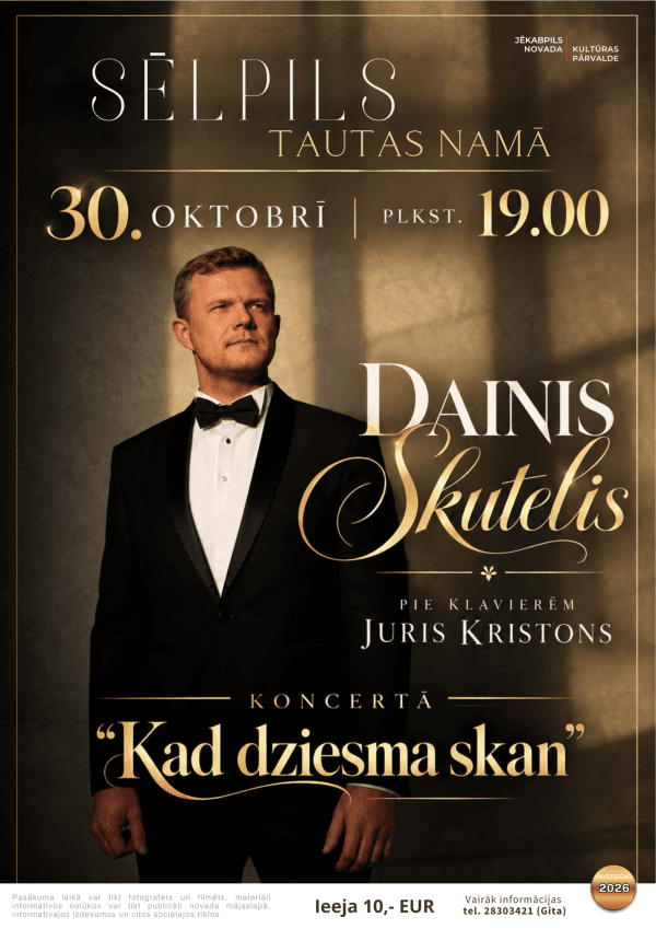 Daiņis Skutelis kontserdiga “Kad dziesma skan” Sēlpilsis