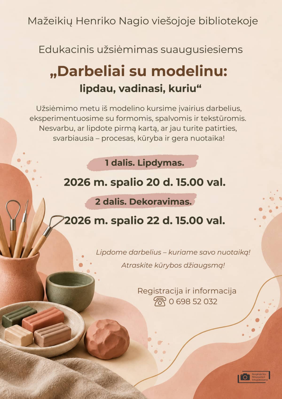 Hariv töötuba täiskasvanutele „Väikesed asjad voolimismassiga: voolin, seega loon”