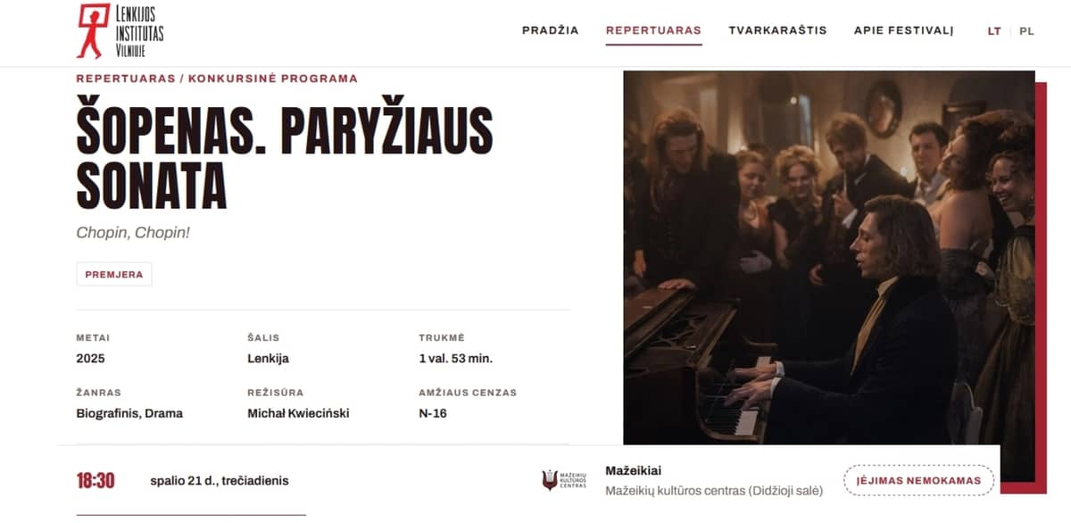 20. poola filmifestival: Chopin. Pariisi sonaat