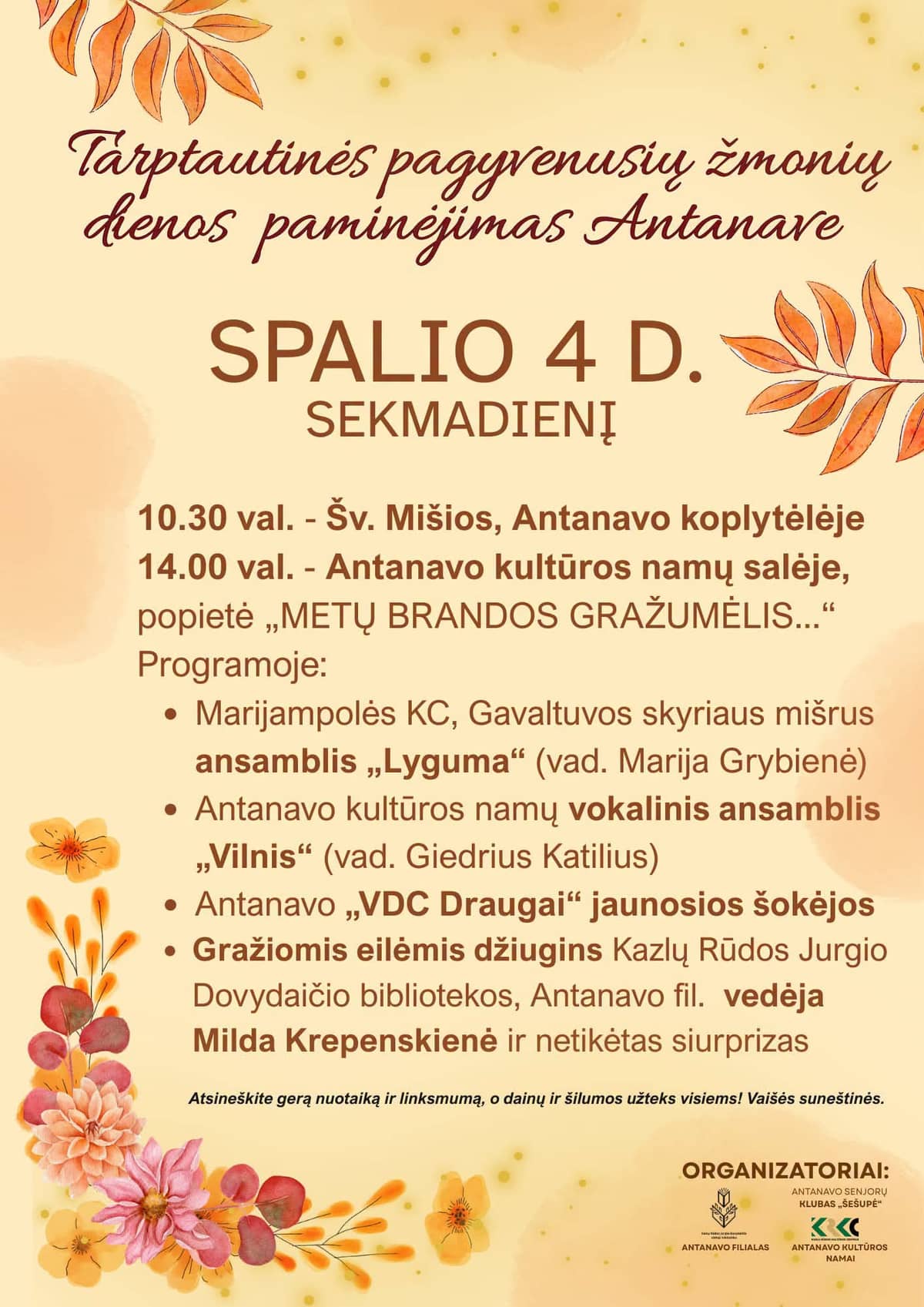 Tarptautinės pagyvenusių žmonių dienos paminėjimas Antanave