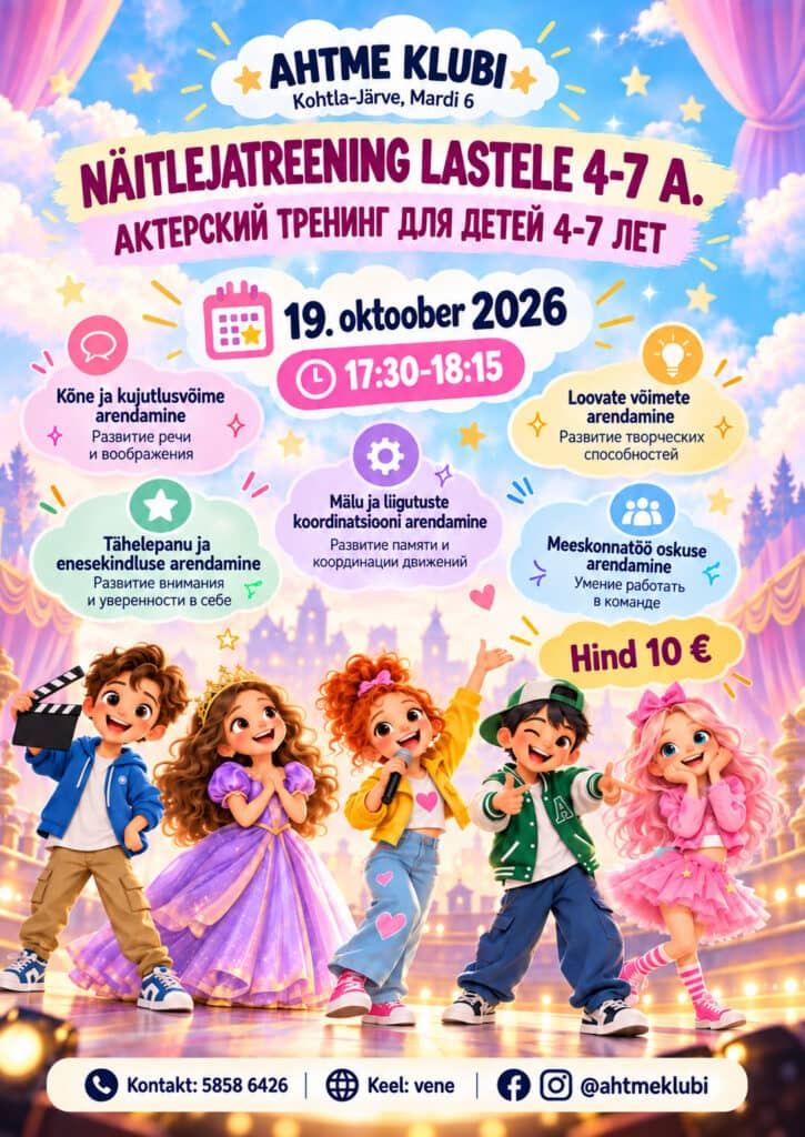 Näitlemistreening 4–7-aastastele lastele