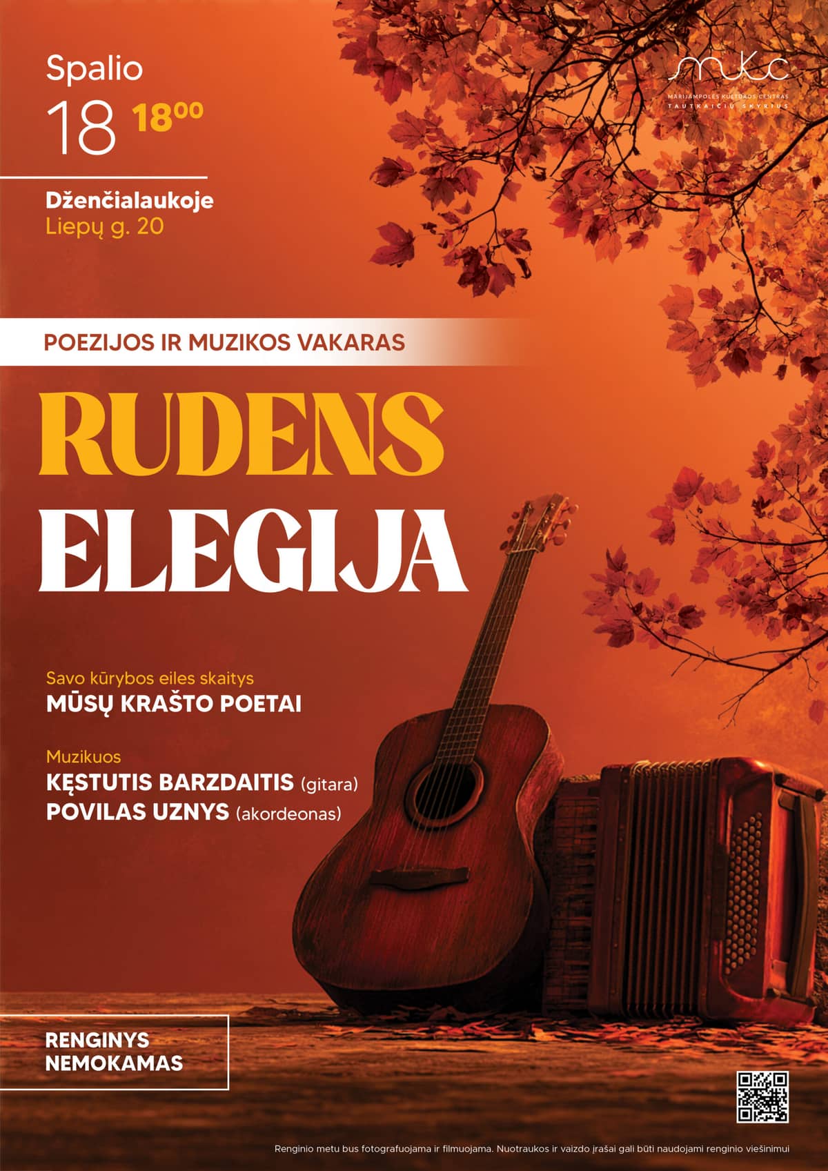 LUULE- JA MUUSIKAÕHTU „SÜGISEELEEGIA“ | DŽENČIALAUKA