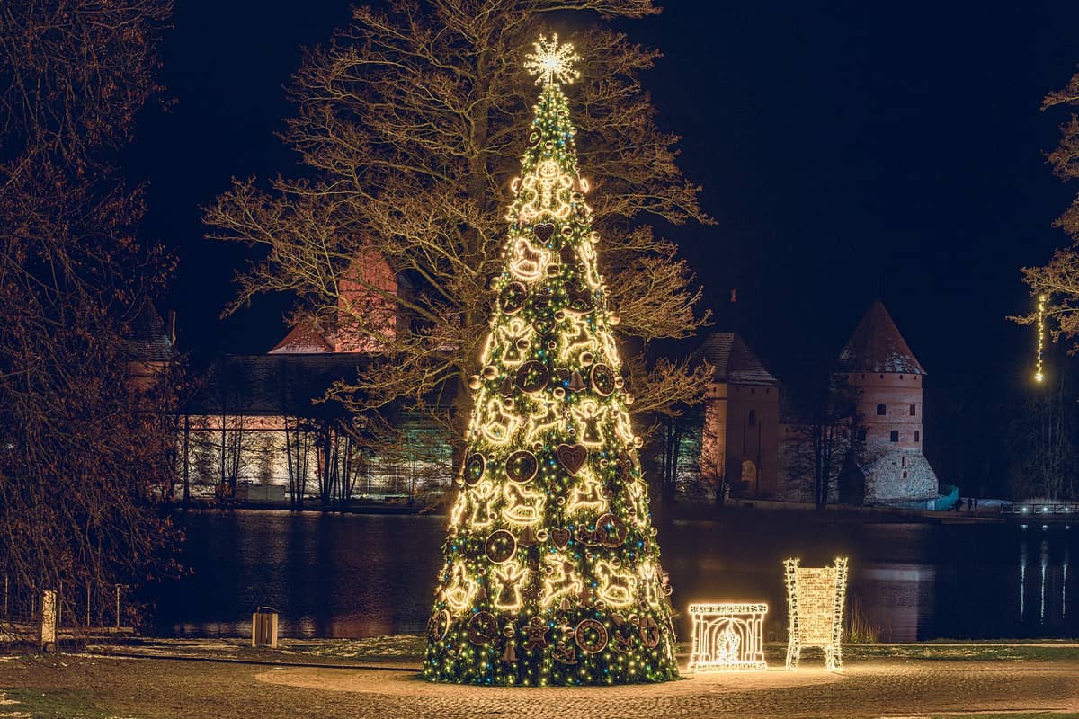 Trakai linna jõulukuuse süütamise pidu