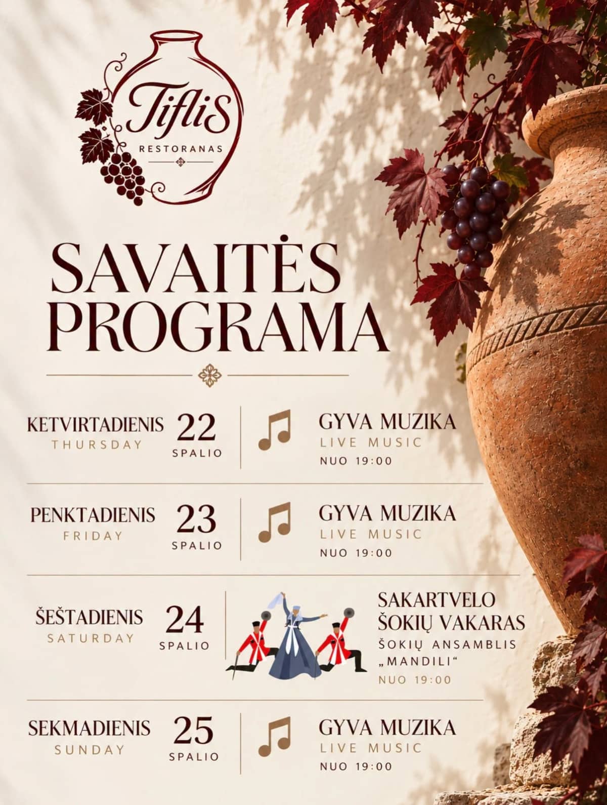 Restoranis „Tiflis“ – SAKARTVELO ŠOKIÕHTU