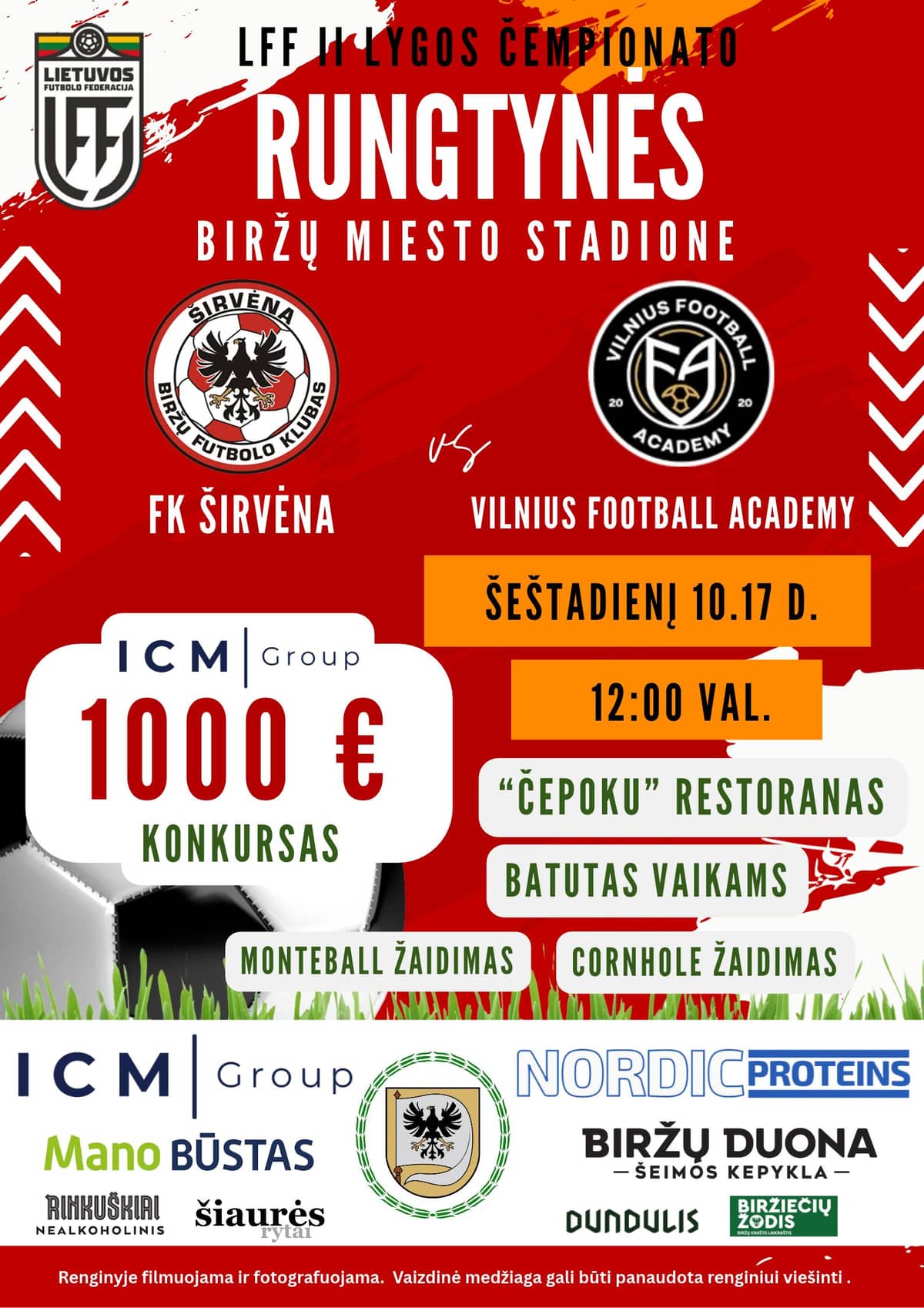 LFF II liiga meistrivõistluste mäng FK Širvėna – Vilnius Football Academy