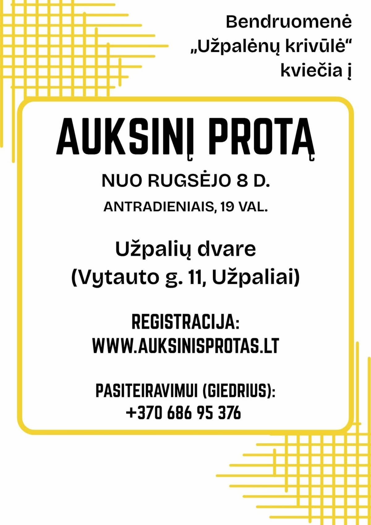 Mäng "Kuldne mõistus" Užpali mõisas