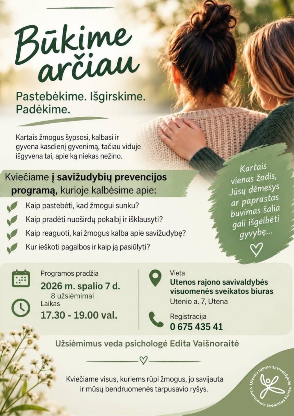 Enesetapu ennetusprogrammi esimene kohtumine