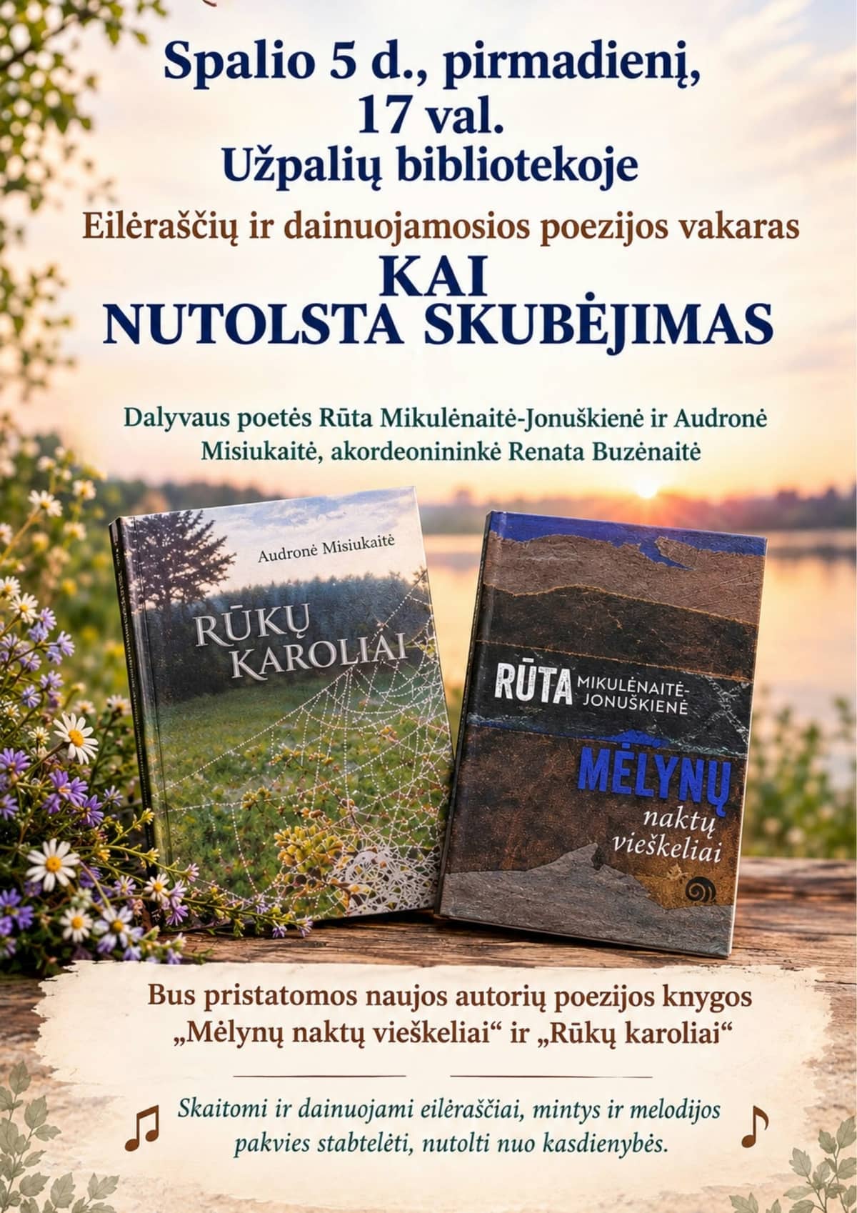 Luuletuste ja lauldud luule õhtu "Kui eemaldub kiirustamine"