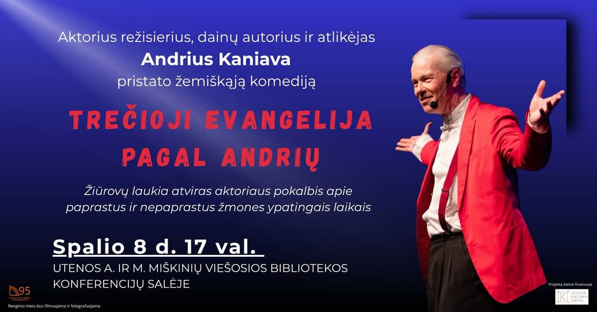 Andrius Kaniava esitleb maist komöödiat „Kolmas evangeelium Andriuse järgi“