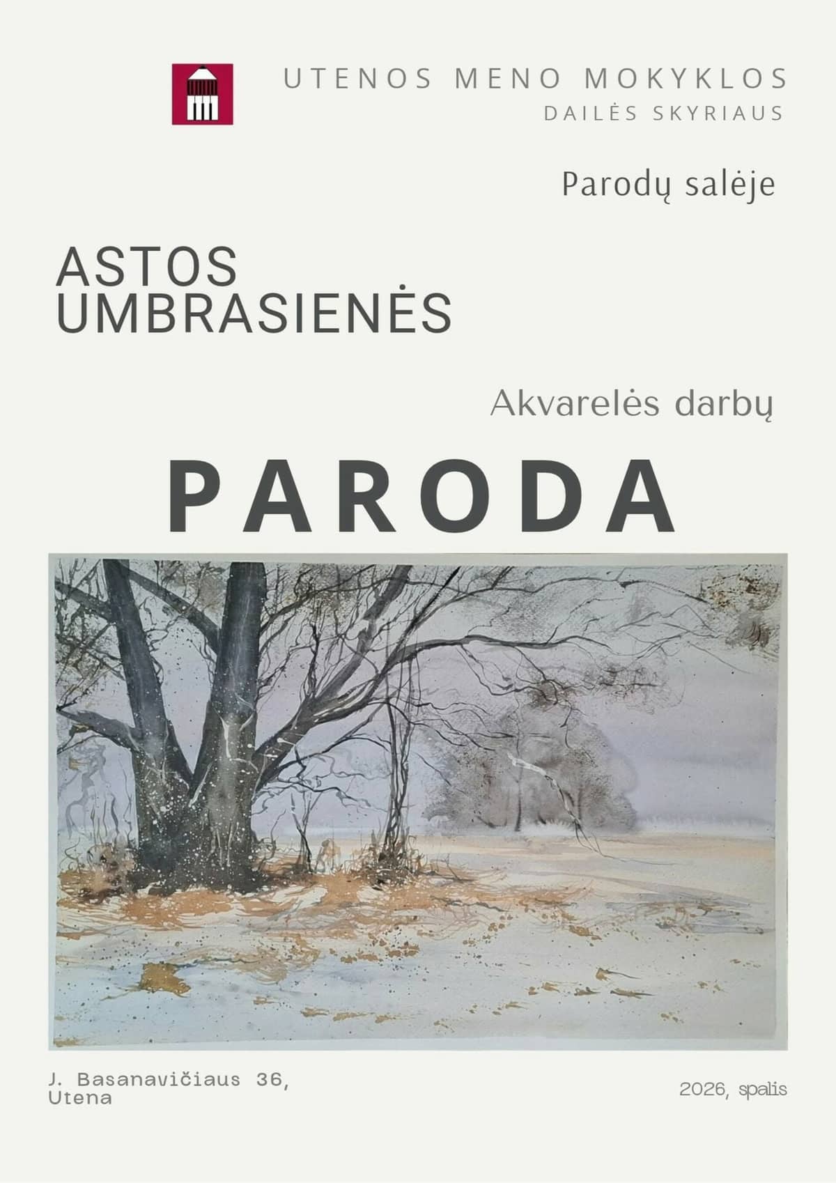 Asta Umbrasienė akvarellitööde näitus