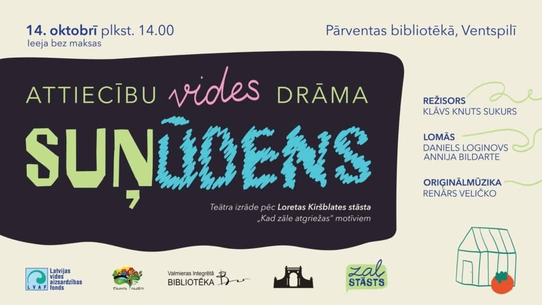 Teatrilavastus “Suņūdens” Pārventa raamatukogus